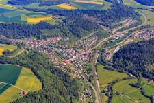 Aerial view of From the south in Epfendorf in the state Baden-Wuerttemberg, Germany