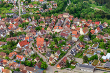 Aerial view of Wagnerplatz in Dornhan in the state Baden-Wuerttemberg, Germany
