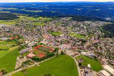 View of the town from the north in the district Sulgen in Schramberg in the state Baden-Wuerttemberg, Germany