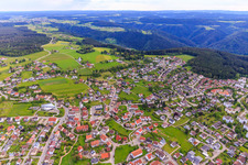 From the east in the district Sulgen in Schramberg in the state Baden-Wuerttemberg, Germany
