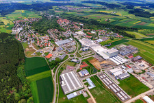 Industrial area with chefbeschlag GmbH and Blickle Räder+Rollen GmbH u. Co. KG in Rosenfeld in the state Baden-Wuerttemberg, Germany