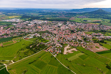 City area with outside districts and inner city area in Bisingen in the state Baden-Wurttemberg, Germany
