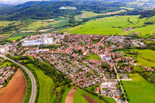From the southwest in Hechingen in the state Baden-Wuerttemberg, Germany
