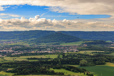 View of the town from the south in Hechingen in the state Baden-Wuerttemberg, Germany