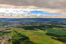 View of the town from the northwest in the district Stein in Hechingen in the state Baden-Wuerttemberg, Germany