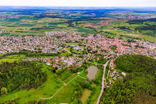 Aerial view of From the southeast in Rangendingen in the state Baden-Wuerttemberg, Germany