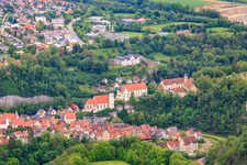Castle Haigerloch, Castle Church of the Holy Trinity and Atomic Cellar Museum Haigerloch above the Eyach in Haigerloch in the state Baden-Wuerttemberg, Germany