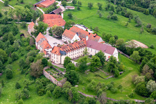 Aerial photograpy of Kirchberg Monastery (Berneuchen House) in Sulz am Neckar in the state Baden-Wuerttemberg, Germany