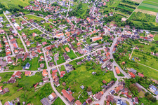 Village view from the northeast in the district Bergfelden in Sulz am Neckar in the state Baden-Wuerttemberg, Germany