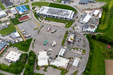 Motorway service area TOTAL on the edge of the course of BAB A81 in Voehringen in the state Baden-Wurttemberg, Germany