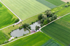 Aerial view of Aspachgraben in Vöhringen in the state Baden-Wuerttemberg, Germany