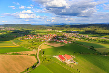 Aerial view of From the west in the district Wittershausen in Vöhringen in the state Baden-Wuerttemberg, Germany
