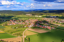 Village view from the northwest in the district Wittershausen in Vöhringen in the state Baden-Wuerttemberg, Germany