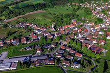 Village center with St. Michael's Church in the district Renfrizhausen in Sulz am Neckar in the state Baden-Wuerttemberg, Germany