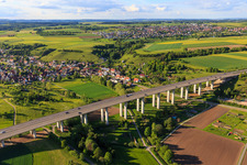 Aerial view of A81 Mühlbachtal Bridge in the district Renfrizhausen in Sulz am Neckar in the state Baden-Wuerttemberg, Germany
