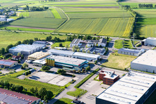 Rudolf-Diesel-Straße industrial area with P. Brändle GmbH in Empfingen in the state Baden-Wuerttemberg, Germany