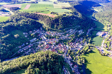Aerial photograpy of Hohenmühringen Castle in the district Mühringen in Horb am Neckar in the state Baden-Wuerttemberg, Germany