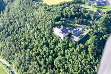 Aerial photograpy of Complex of the hotel building Hotel Schloss Weitenburg in Starzach in the state Baden-Wurttemberg, Germany