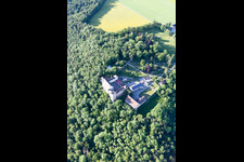 Oblique view of Complex of the hotel building Hotel Schloss Weitenburg in Starzach in the state Baden-Wurttemberg, Germany