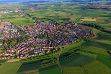 From the west in the district Gültstein in Herrenberg in the state Baden-Wuerttemberg, Germany