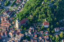 Church building of the Stiftskirche in Old Town- center of downtown in Herrenberg in the state Baden-Wurttemberg