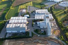 Oblique view of Industrial area Industriestraße in Horb am Neckar in the state Baden-Wuerttemberg, Germany