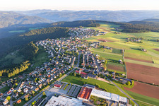 Village - view on the edge of forested areas in Aichhalden in the state Baden-Wurttemberg, Germany
