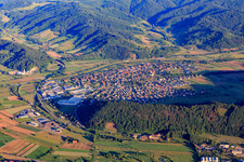 Overview of locations in the Kinzig Valley from the east in Biberach in the state Baden-Wuerttemberg, Germany