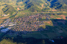 Aerial view of Overview of locations in the Kinzig Valley from the east in Biberach in the state Baden-Wuerttemberg, Germany