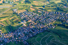 View of the town from the southeast with St. Bartholomew's Church in the district Fröschlach in Ortenberg in the state Baden-Wuerttemberg, Germany