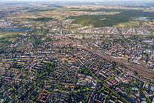City area with outside districts and inner city area in Offenburg in the state Baden-Wurttemberg, Germany