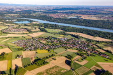 Village on the river bank areas of the Rhine river in Diersheim in the state Baden-Wurttemberg, Germany