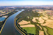 Aerial view of La Wantzenau in the state Bas-Rhin, France
