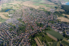 Oblique view of Gambsheim in the state Bas-Rhin, France