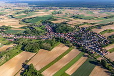 Drone recording of Neewiller-près-Lauterbourg in the state Bas-Rhin, France