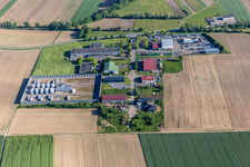 Niederlauterbach in the state Bas-Rhin, France from above