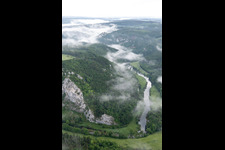 Oblique view of Danube Gorge in Buchheim in the state Baden-Wuerttemberg, Germany