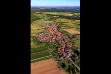 Aerial photograpy of Village view from the northwest in Erlenbach bei Kandel in the state Rhineland-Palatinate, Germany
