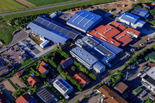 Im Gereut industrial estate with WWS Metallformen GmbH, HGGS LaserCUT GmbH & Co. KG in Hatzenbühl in the state Rhineland-Palatinate, Germany out of the air