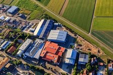 Im Gereut industrial estate with WWS Metallformen GmbH, HGGS LaserCUT GmbH & Co. KG in Hatzenbühl in the state Rhineland-Palatinate, Germany viewn from the air