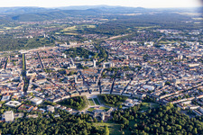 City area with outside districts and inner city area in Karlsruhe in the state Baden-Wurttemberg, Germany