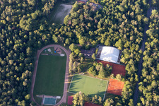 Oblique view of MTV in the district Oststadt in Karlsruhe in the state Baden-Wuerttemberg, Germany