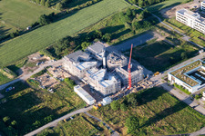 Aerial view of Construction site of the LTC - Linder Technology Campus in Wilhelm-Schickard-Straße in the Technology Park Karlsruhe in the district Rintheim in Karlsruhe in the state Baden-Wuerttemberg, Germany