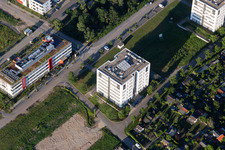 Technology Park in the district Rintheim in Karlsruhe in the state Baden-Wuerttemberg, Germany out of the air