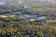 Aerial view of Wildparkstadion from the southwest in the district Oststadt in Karlsruhe in the state Baden-Wuerttemberg, Germany
