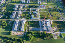 Technology Park in the district Rintheim in Karlsruhe in the state Baden-Wuerttemberg, Germany viewn from the air