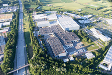 Aerial photograpy of Robert Bosch in the district Durlach in Karlsruhe in the state Baden-Wuerttemberg, Germany