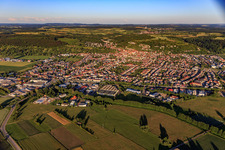 View of the town from the west in Weingarten in the state Baden-Wuerttemberg, Germany