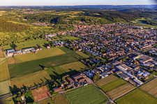 View of the town from the northwest in Weingarten in the state Baden-Wuerttemberg, Germany