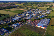 Aerial view of Bauhaus in Bruchsal in the state Baden-Wuerttemberg, Germany